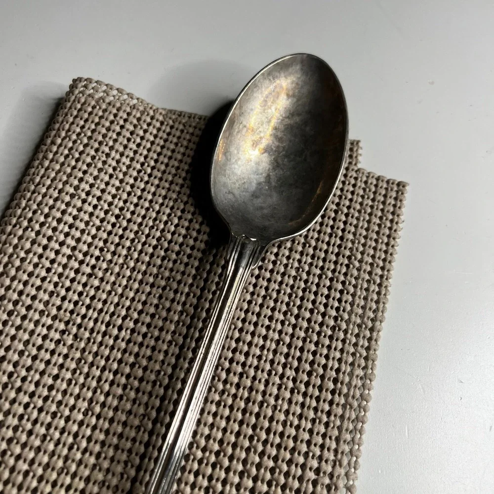 Vintage Silverplate Iced Tea Spoon Ornate King Richard Shell Pattern 8 Inch